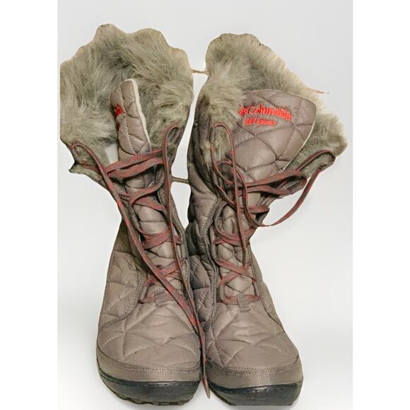 Columbia Women's 10 Minx Mid II Omni-Heat Winter Gray Faux Fur Boots YL5164-051 - Picture 1 of 9